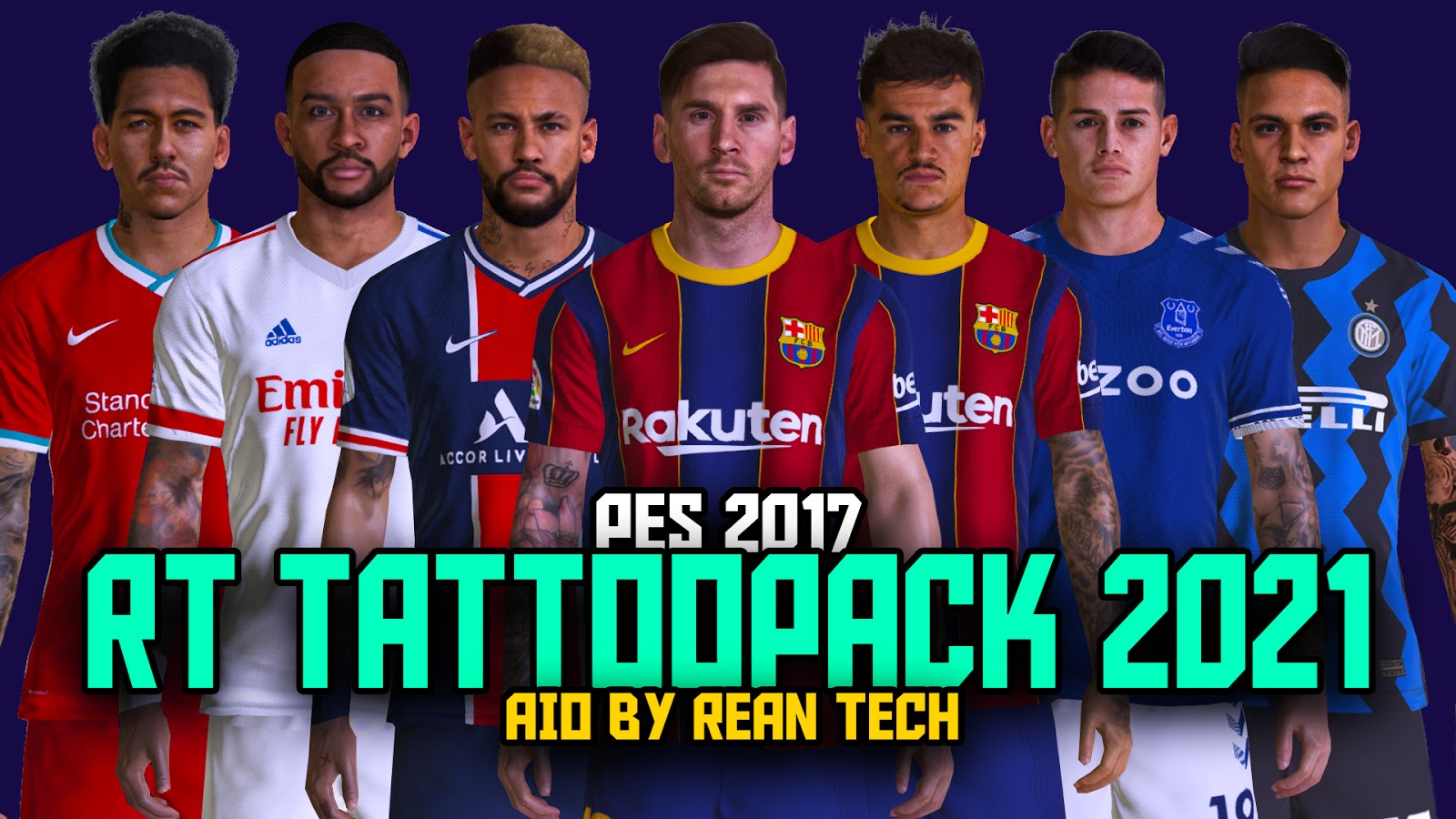PES 2017 Mega Tattoo Pack AIO 2020 Update VOL 6 by Rean Tech [+1000] ~