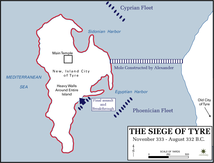 The Siege of Tyre. Illustration by Frank Martini