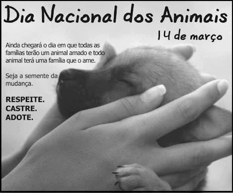 14 de março Dia Nacional dos Animais
