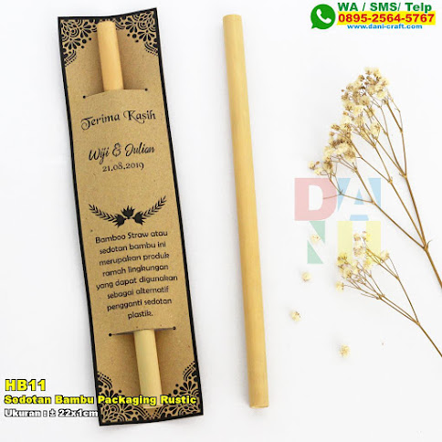 Sedotan Bambu Packaging Rustic
