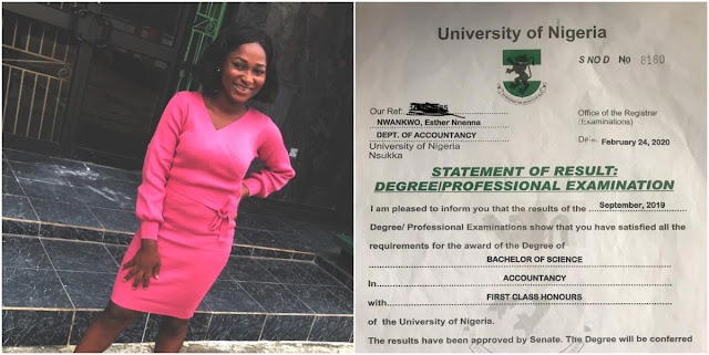 Lady graduates with 1st class after dad denied her good education because she's female