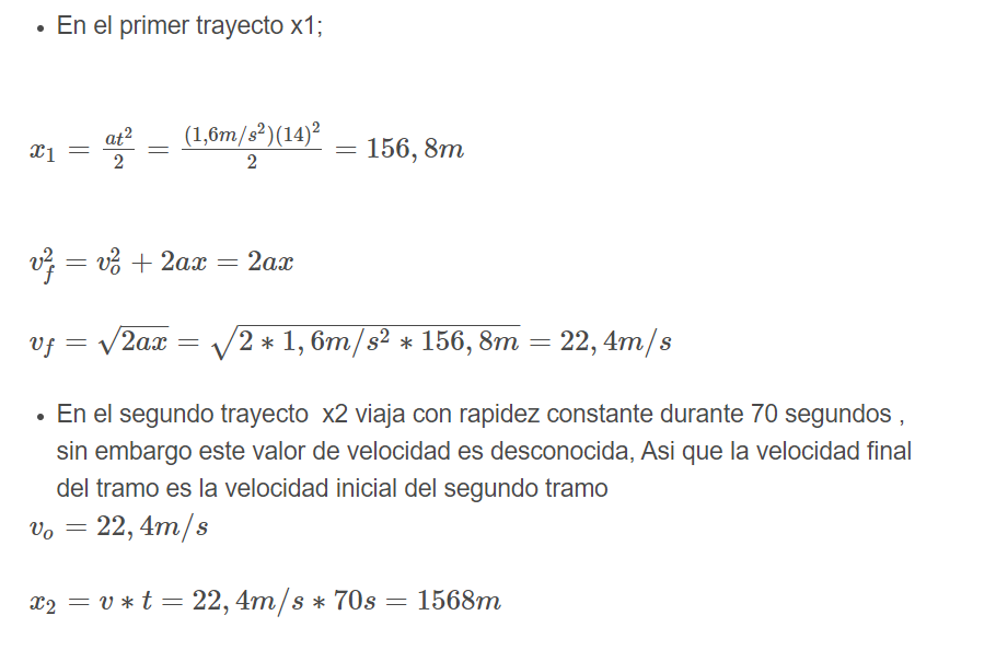 2.34.) Un tren subterráneo en reposo parte de una estación y acelera a