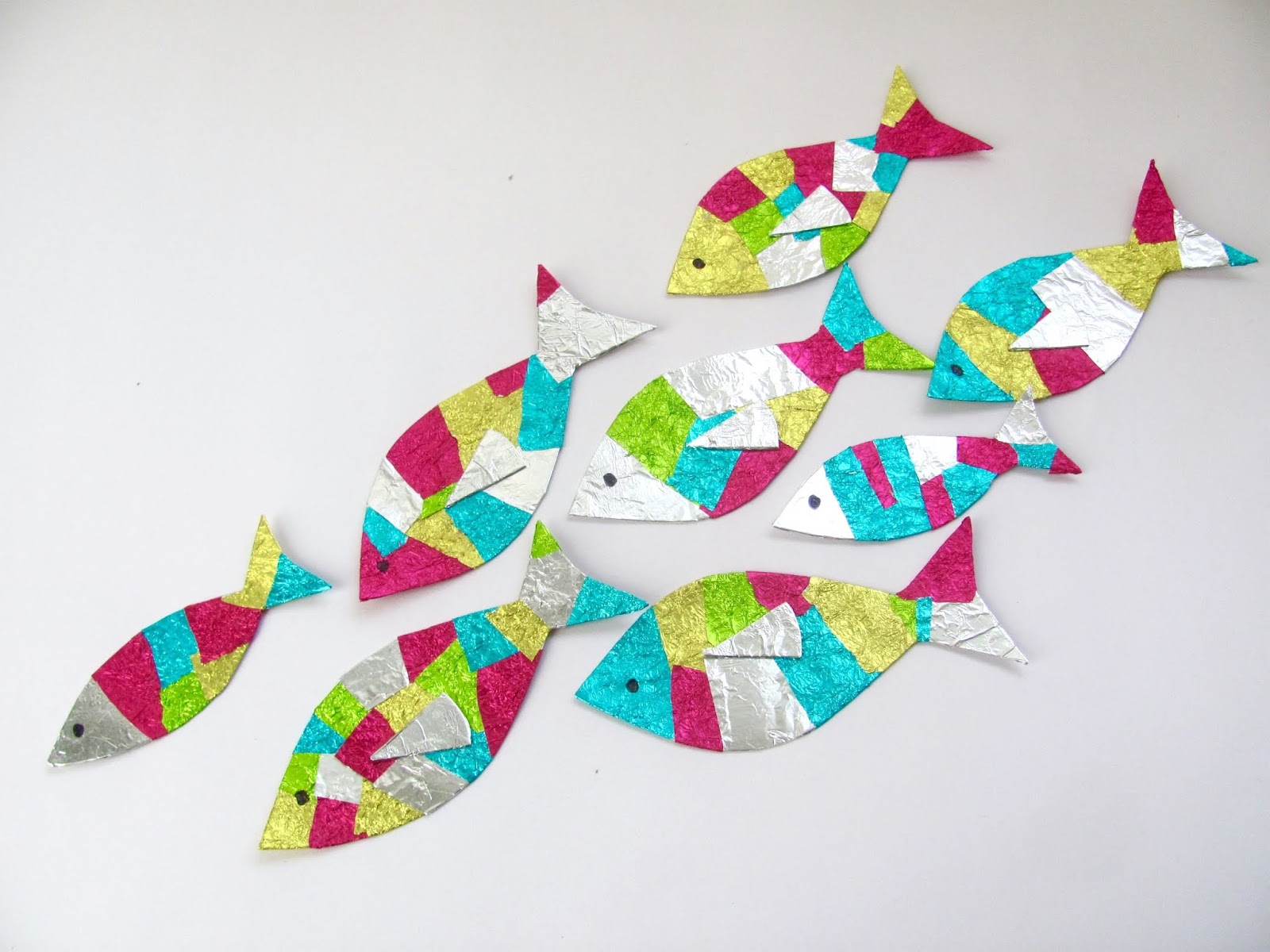Jumble Tree: Rainbow foil fish - Easy Easter craft