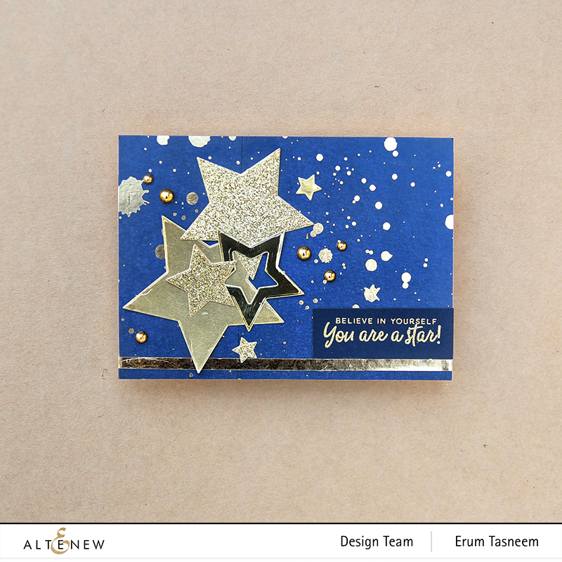 Altenew Gold Splatter Navy Washi Tape | Halftone Stars | Erum Tasneem | @pr0digy0