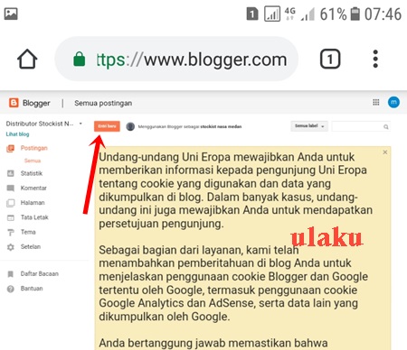 Cara Membuat Artikel Di Blogger, Cara Membuat blog, Cara Menulis Blog Lewat Hp, Cara Menambah Artikel Di Blog