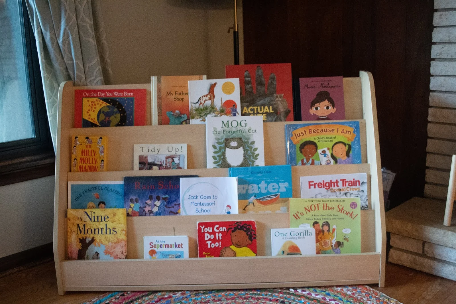 A look at how we store and rotate books in our Montessori home.