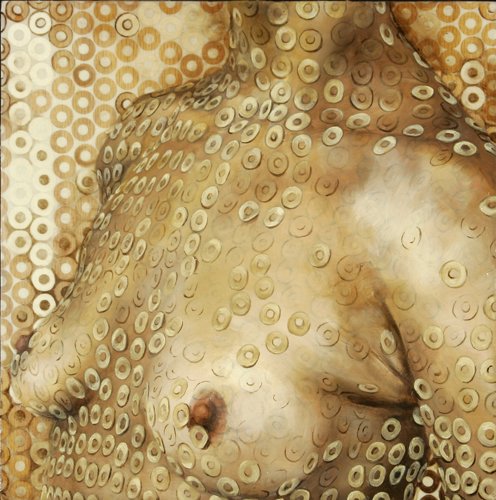 Chelsey Tyler Wood pinturas hiper realistas pessoas nuas em caixotes