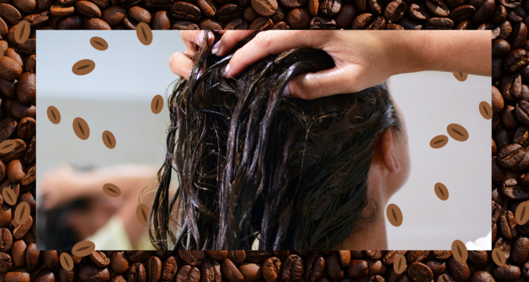 Washing hair with coffee beans