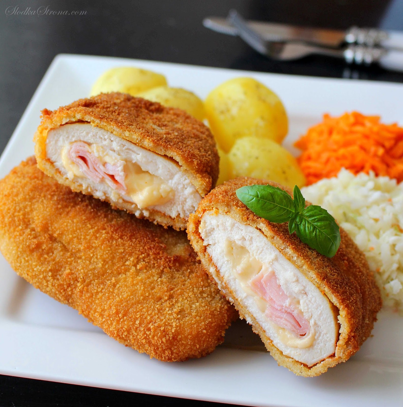 Słodka Strona Cordon Bleu Kotlet po Szwajcarsku (Kotlet z Kurczaka z Szynką i Serem)
