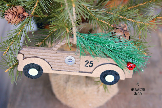 Semi-Homemade Christmas Tree Ornaments #pickuptruck #Dollargeneral #semihomemadeornaments #Christmasornaments #upcycle #Christmasdecor