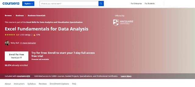 Excel Fundamentals for Data Analysis