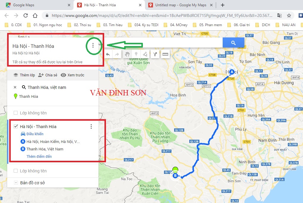 Xuất file KMZ từ Google Maps Văn Đình Sơn