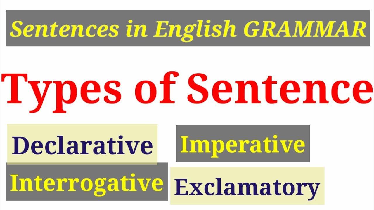 the types of sentences in english