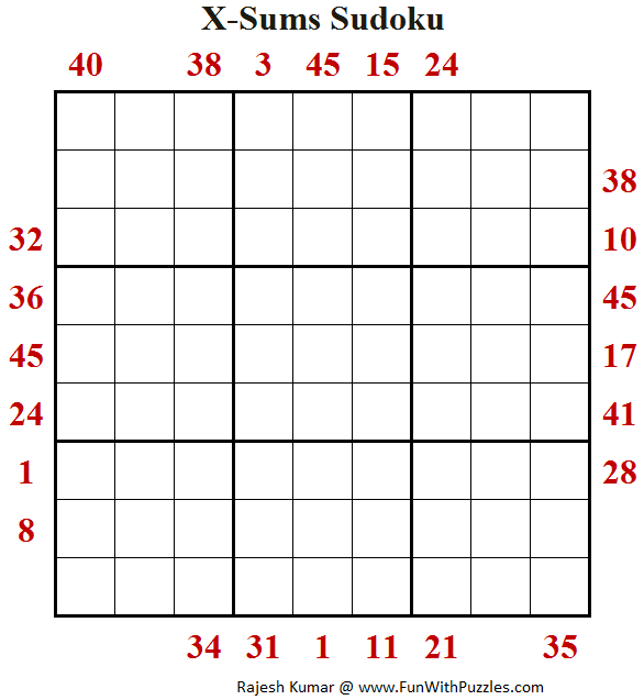 X-Sums Sudoku (Daily Sudoku League #154)
