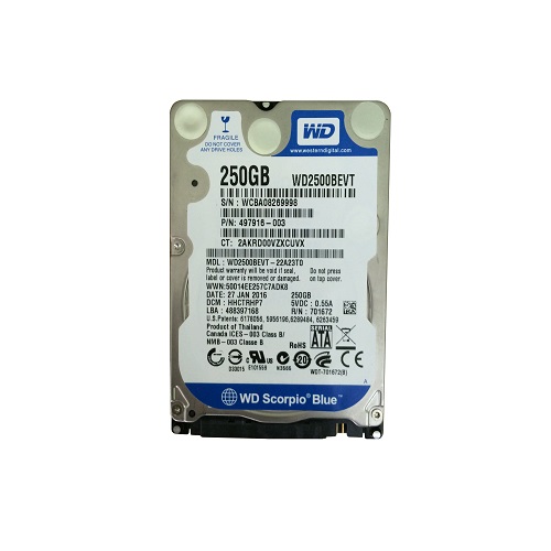 HDD Western 250GB Digital Scorpio Blue, 5400rpm, 8MB Cache, Sata II (WD2500BEVT)