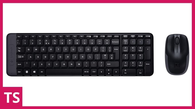 Logitech MK-215 wireless keyboard and mouse combo.