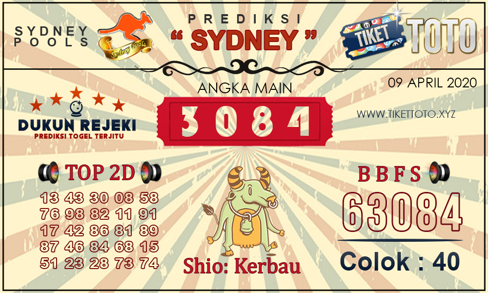 Prediksi Togel SYDNEY TIKETTOTO 09 APRIL 2020