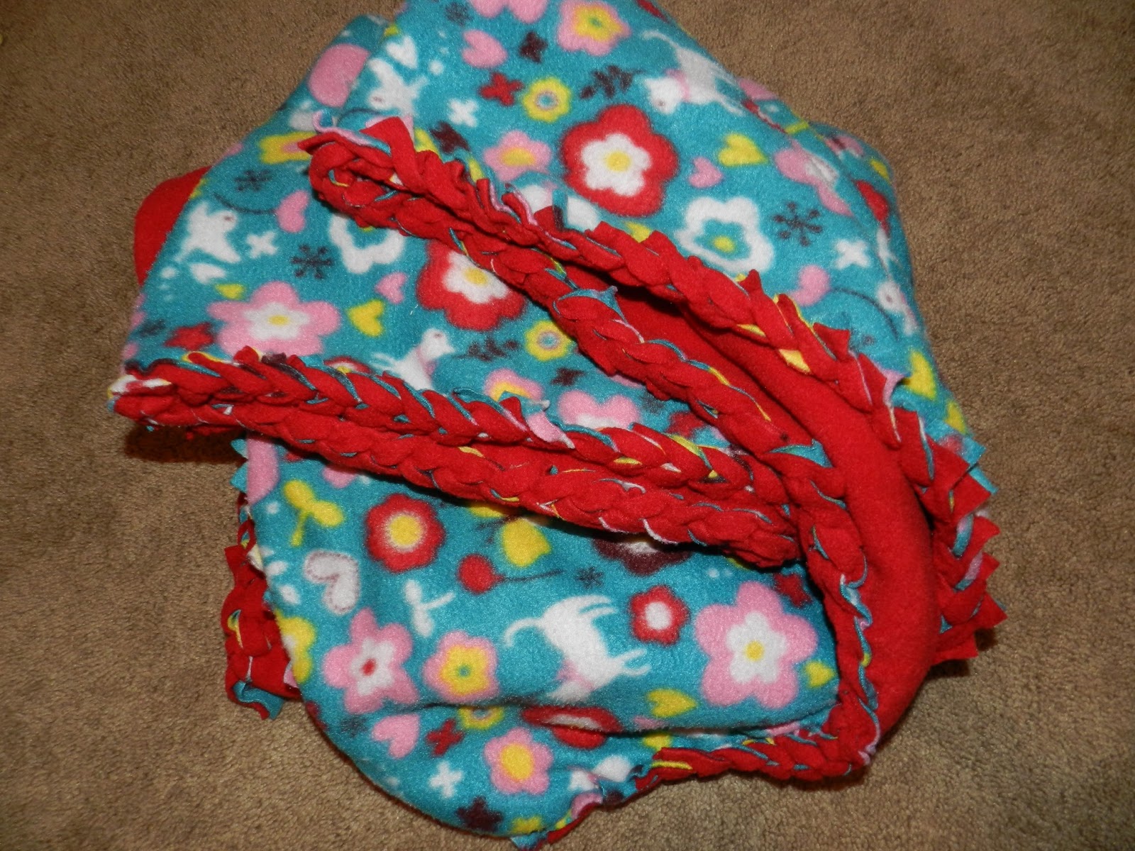 Memories Made by a SAHM Braided or Crocheted Fleece Blanket DIY
