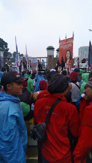 Suasana Demo buruh terkait Omnibus Law 20 Januari 2020