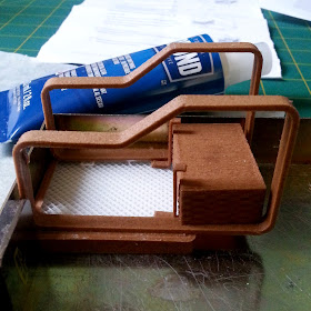 One-twelfth scale miniature Alvar Aalto trolley 900 kit, partly constructed.
