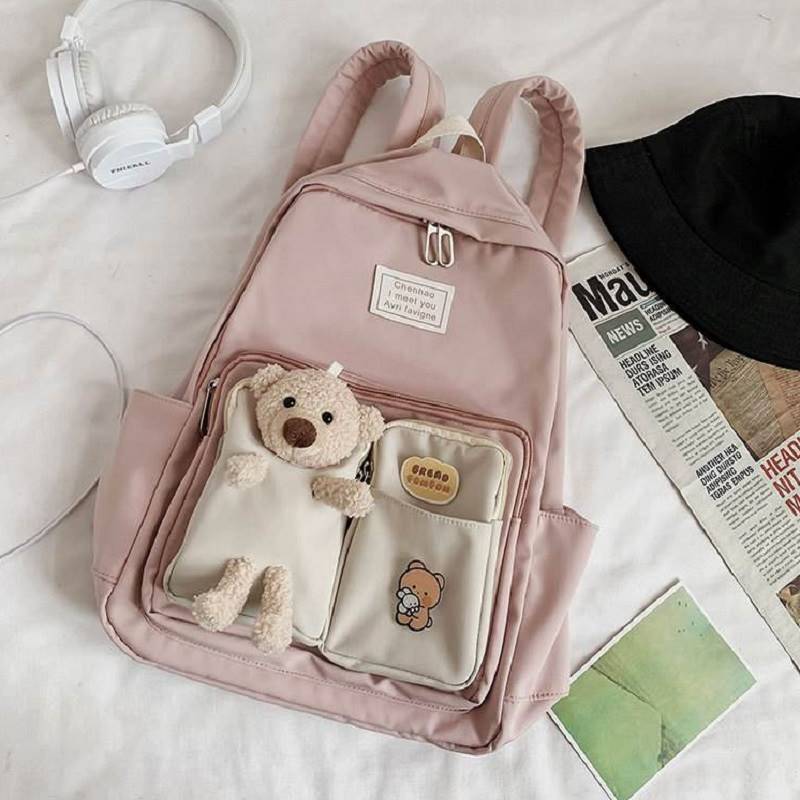 Balo gấu 2 túi nhiều màu siêu đẹp ( kèm 2 quà tặng )