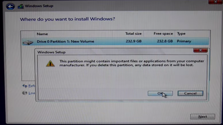 cara install windows 10 tahap9 partisi hardisk