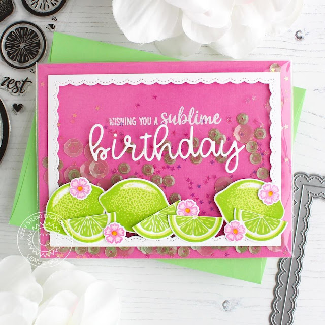 Sunny Studio Stamps: Slice Of Summer Pink & Green Lemon Lime Birthday Card by Leanne West (using Loopy Letters & Fancy Frames Rectangle Dies) Sunny Studio Stamps: Slice Of Summer Pink & Green Lemon Lime Birthday Card by Leanne West (using Loopy Letters & Fancy Frames Rectangle Dies)