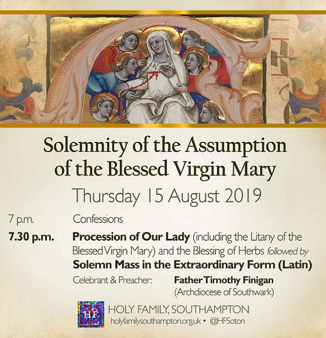 ZEPHYRINUS. Solemn Latin Mass. Feast Of The Assumption. On Thursday
