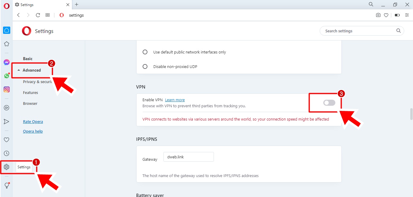 Cara Aktifkan VPN di Browser Opera Cara Prima