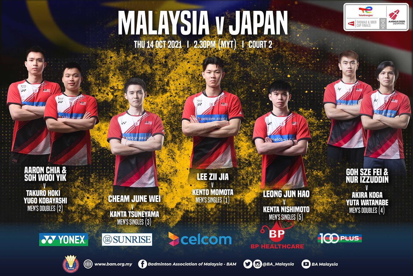 Cup japan malaysia 2021 thomas vs malaysia thomas
