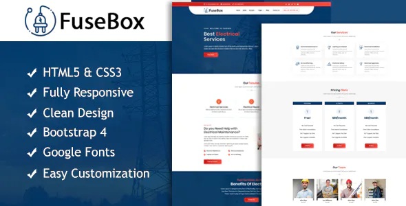 Best Responsive HTML5 Electrical Template