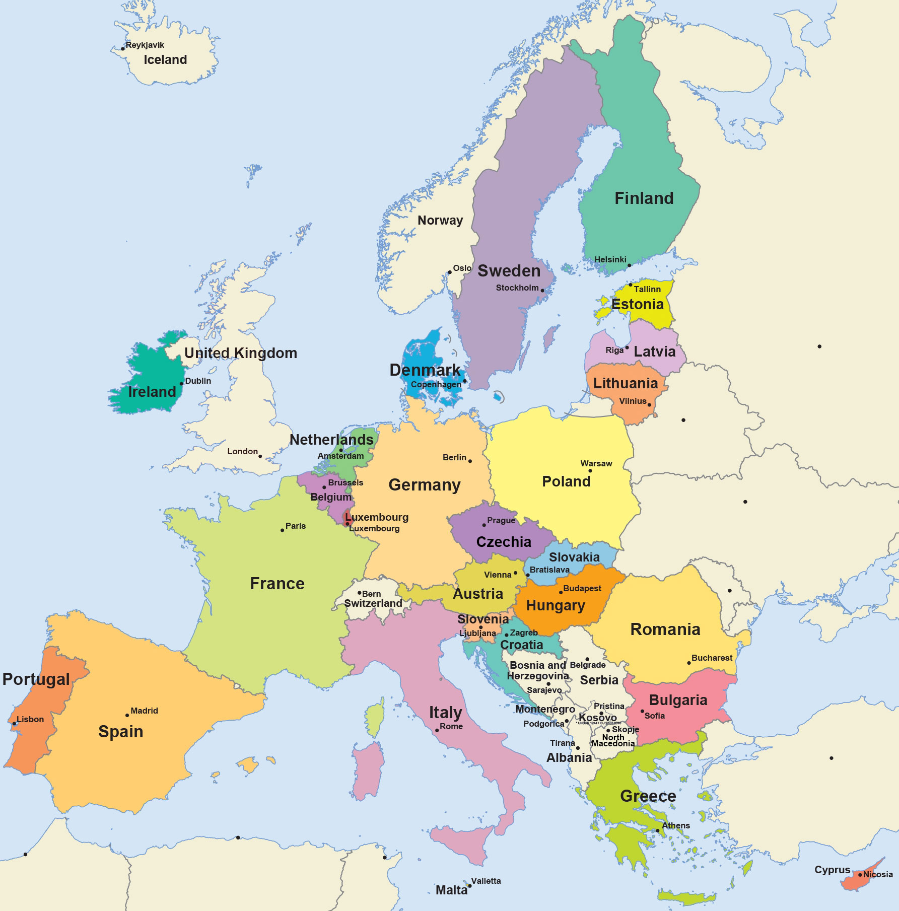 Europe Map Only Countries ~ Maps Capital