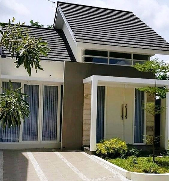 20+ Inspirasi Rumah Minimalis 1 Lantai dengan Atap Pelana Menyamping