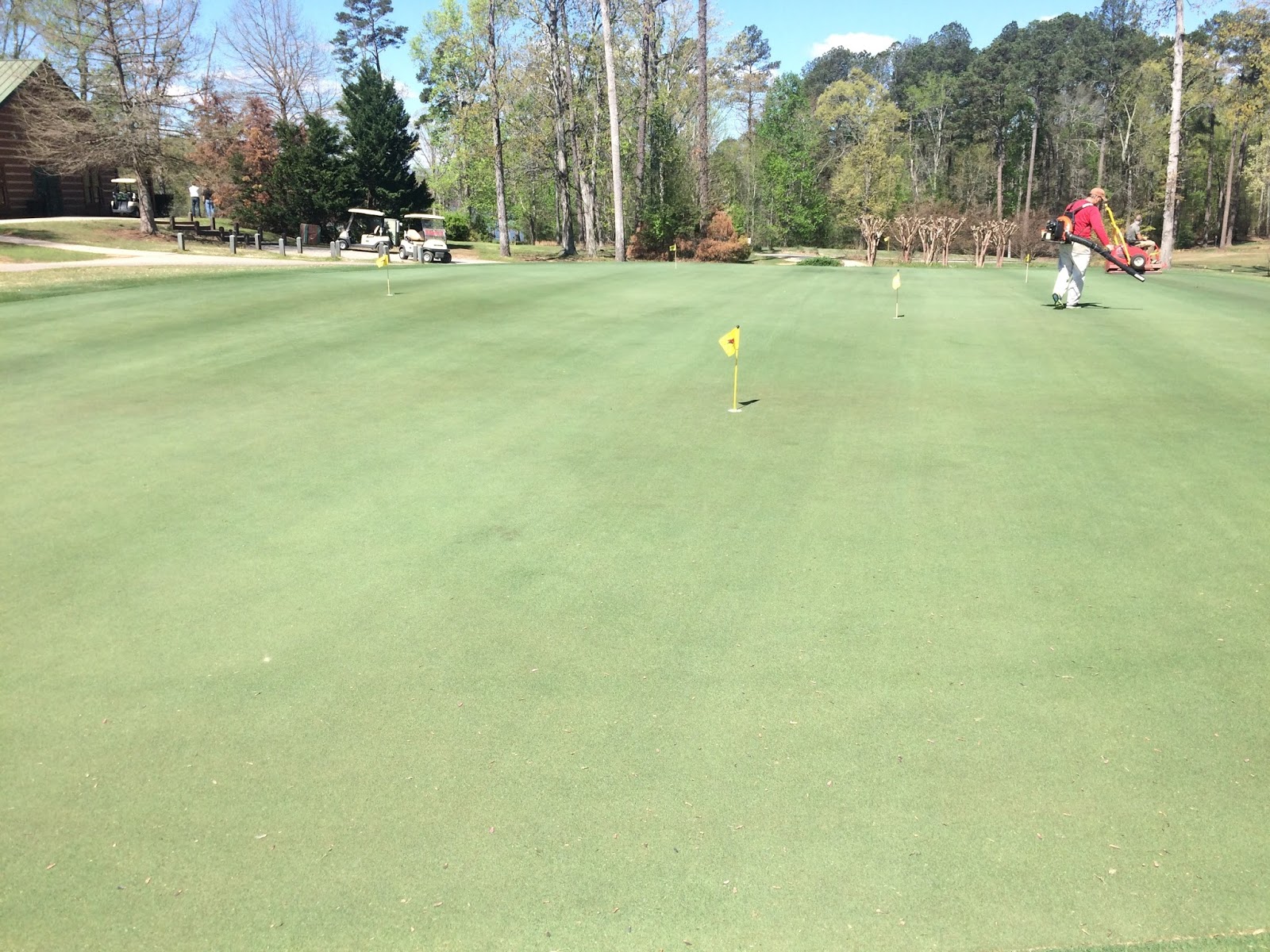 The Bear Trace at Harrison Bay Golf Course Maintenance: Painting the greens