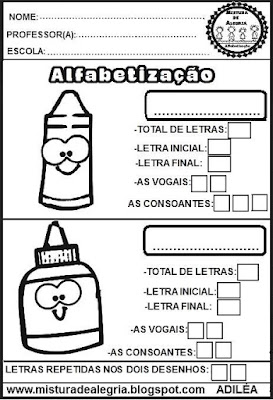 Atividades de alfabetização,volta às aulas