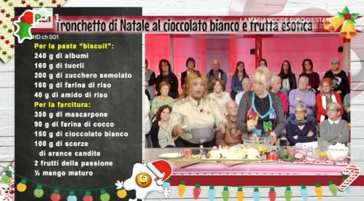 Tronchetto Di Natale Alla Frutta.Dolci Dopo Il Tiggi Tronchetto Di Natale Al Cioccolato Bianco E Frutta Esotica Di Ambra Romani