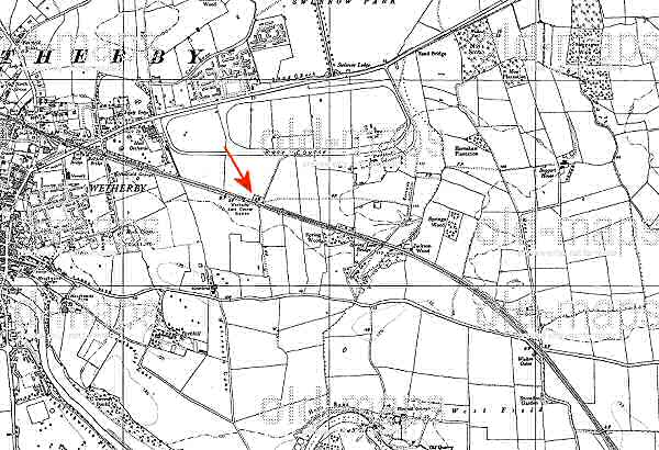 Old map of Wetherby showing location of the Racecourse Railway Station