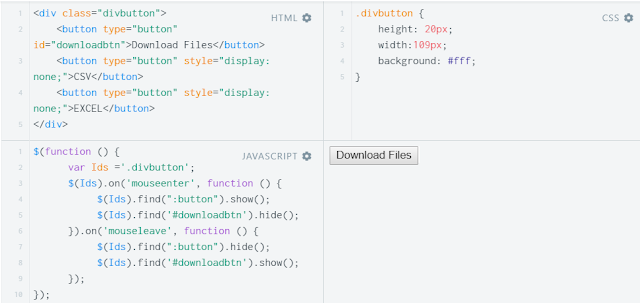 Show, Hide & Toggle a div on Mouseover using JavaScript and jQuery! - Interview Questions Angular, JavaScript, Java, PHP, SQL, C#, Vue, NodeJs, ReactJs Show, Hide & Toggle a div on Mouseover using JavaScript and jQuery! - Interview Questions Angular, JavaScript, Java, PHP, SQL, C#, Vue, NodeJs, ReactJs