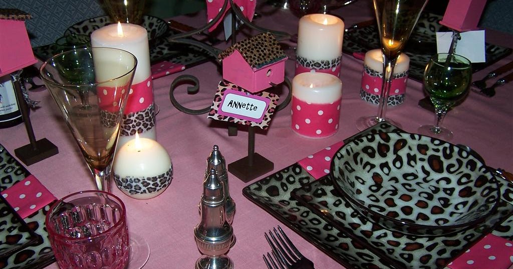 Mikasa Leopard Dishes and Pink Polka Dot Tablescape