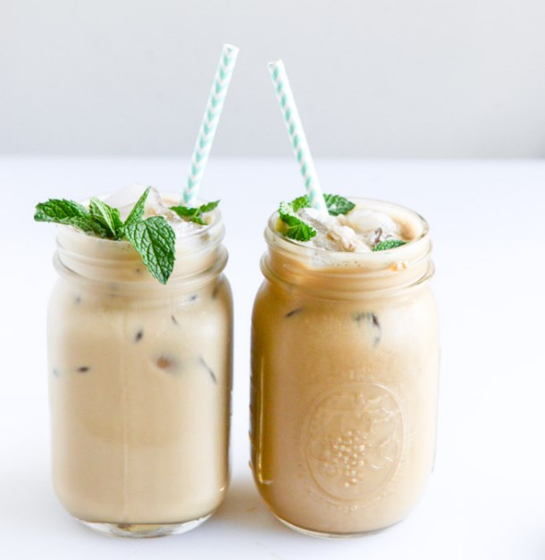 Iced Caramel Coconut Mint Latte #drinks #latte