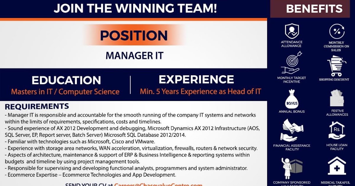 Job Makers Search Latest Jobs In Pakistan Manager IT Chase Value job-makers-search-latest-jobs-in-pakistan-manager-it-chase-value