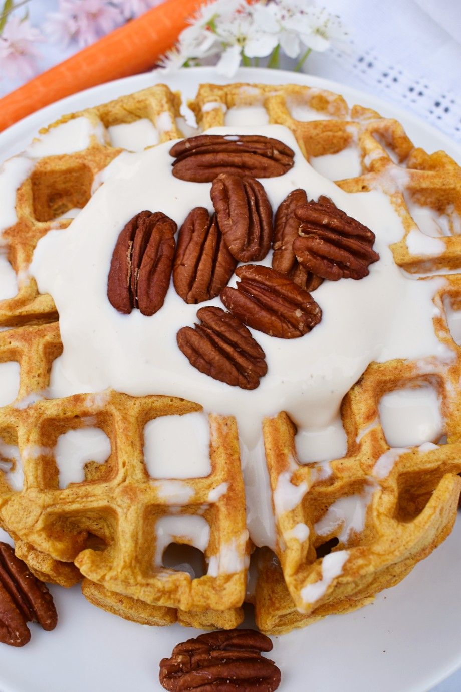 Carrot Cake Waffles with Pecans The Nutritionist Reviews