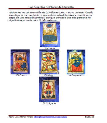 Una de las tiradas del curso Los Secretos del Tarot de Marsella