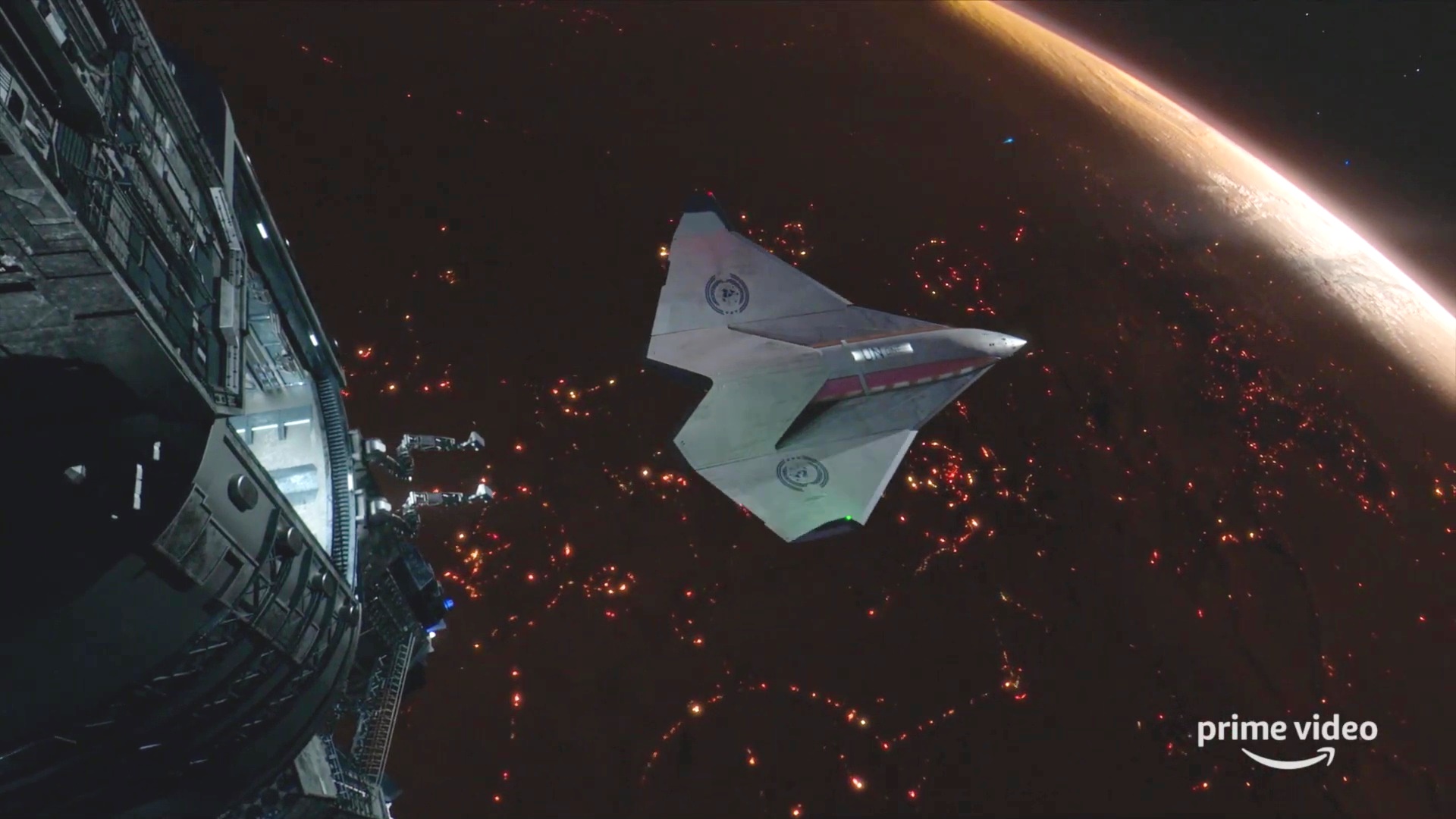 Mars colony bored into a mountain from season 4 teaser of The Expanse