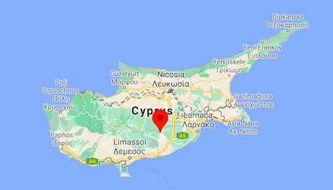 Map of Lefkara reservoir in Cyprus