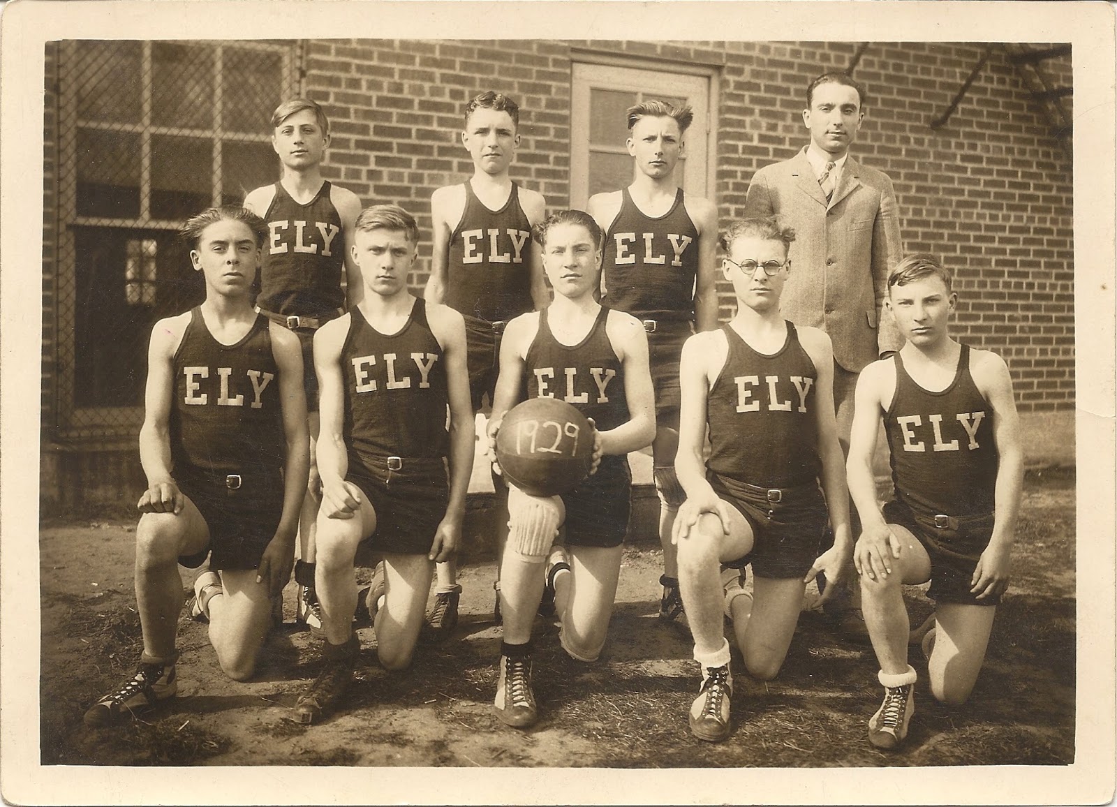 Ely History 1929 basketball team