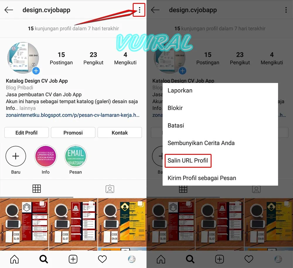 6 Cara Copy Link Instagram (URL Foto, Video, Akun, Story, IGTV) - Vuiral
