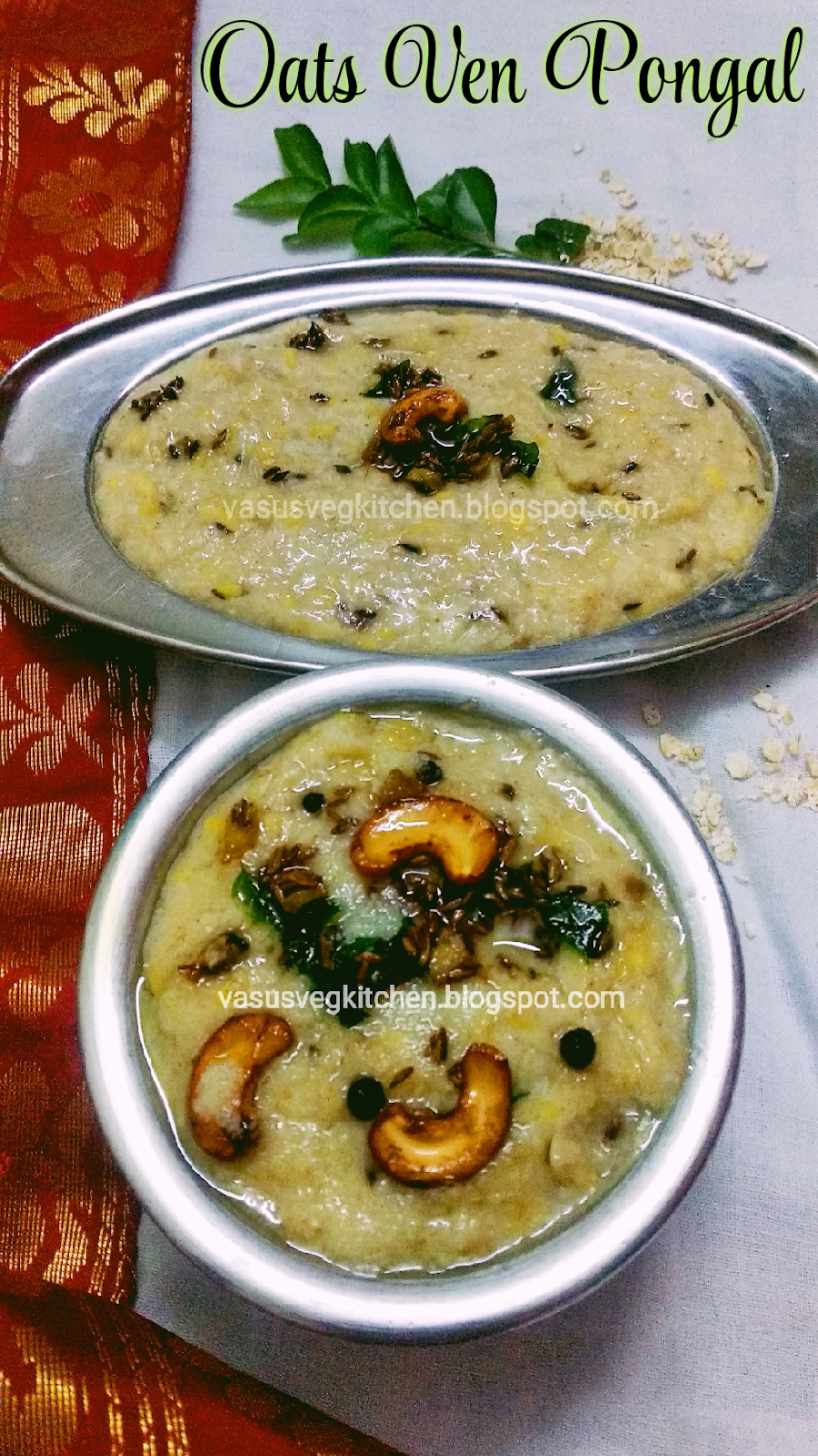 Vasusvegkitchen Oats and Dalia Upma how to prepare oats & dalia