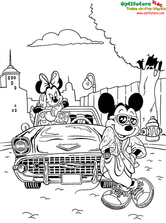 Micky y Minnie Mouse [Dibujos para colorear] ~ Optifutura