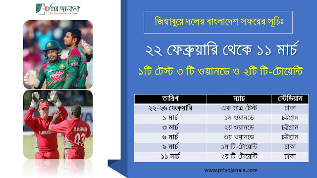 Bangladesh vs Zimbabwe Cricket Series 2020 